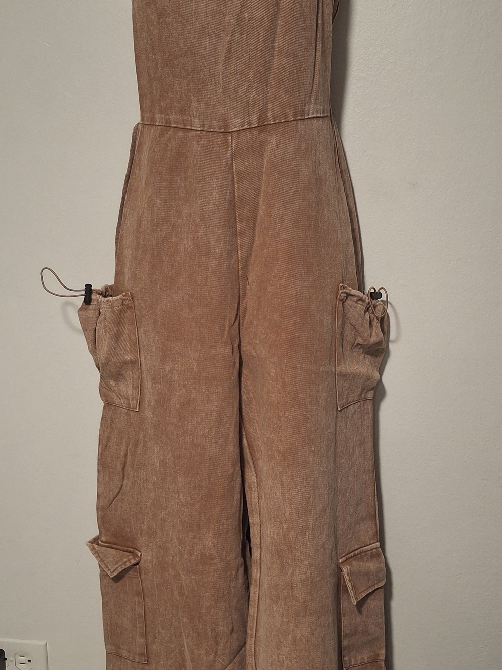 Rust Brown Corduroy Cargo Jumpsuit - Picture 1 of 1